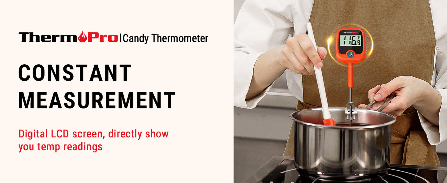 ThermoPro TP509 Candy Thermometer with Pot Clip