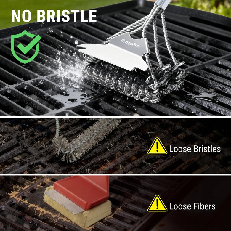 TempPro AGT300 Bristle-Free BBQ Grill Cleaning Brush